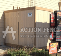 Commercial privacy fence enclosure and gate