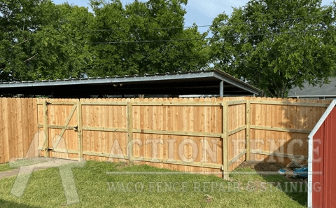 Custom treated pine privacy fence and gate